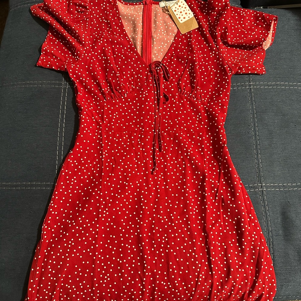 Red RIHOAS Polka Dot Dress